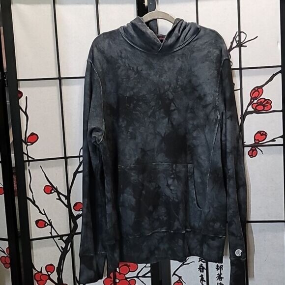 Todd Snyder X Champion - Tie-Dyed Loopback Cotton-Jersey Hoodie - Black - Picture 3 of 11